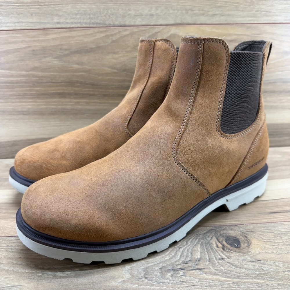 Sorel Carson Chelsea Waterproof Boot Mens 10 Chestnut Suede Lug Outdoor Casual
